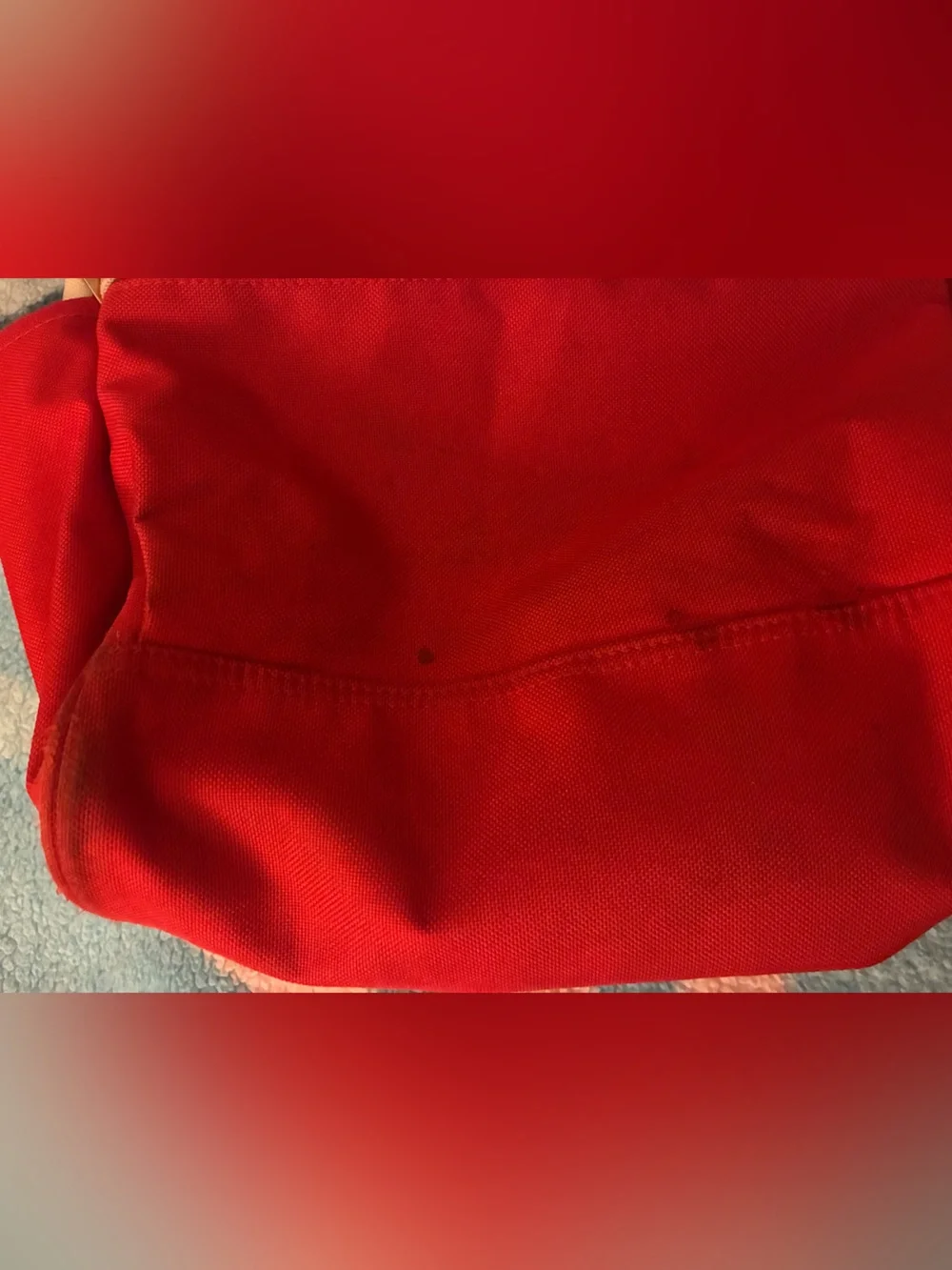 anello Red and Cream Canvas Daypack Backpack